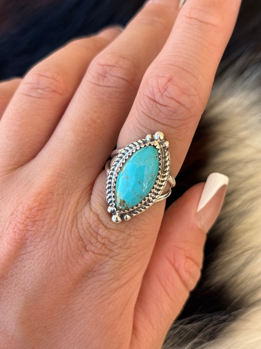 Native American, Hand-Made, Turquoise & Sterling Silver Ring