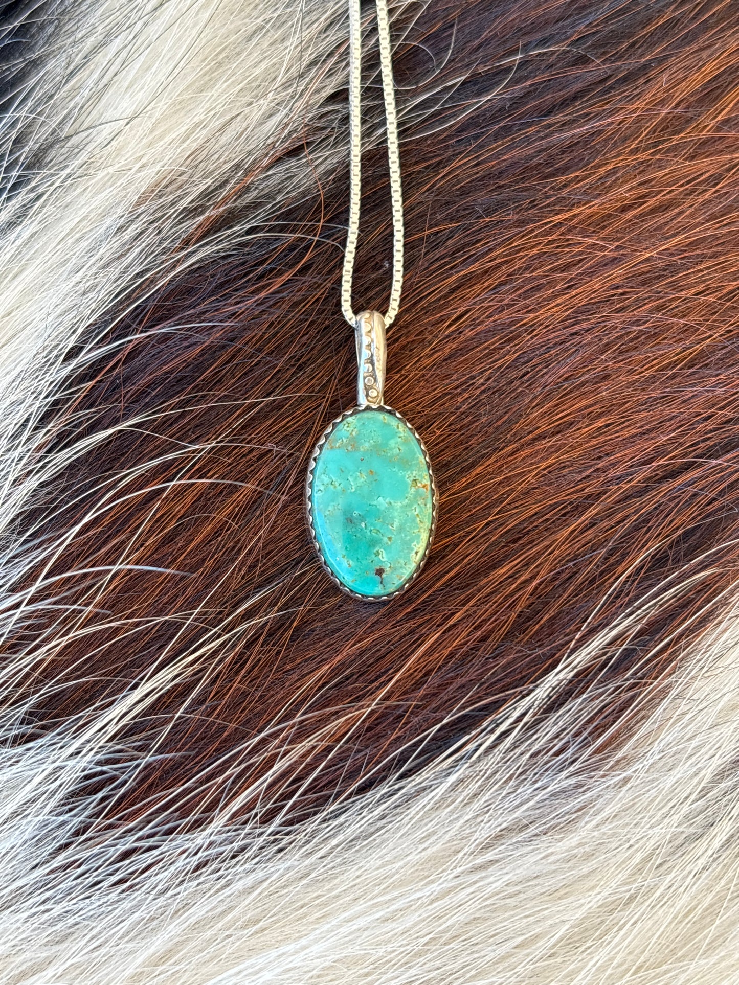 Native American, Hand-Made, Turquoise & Sterling Silver Necklace