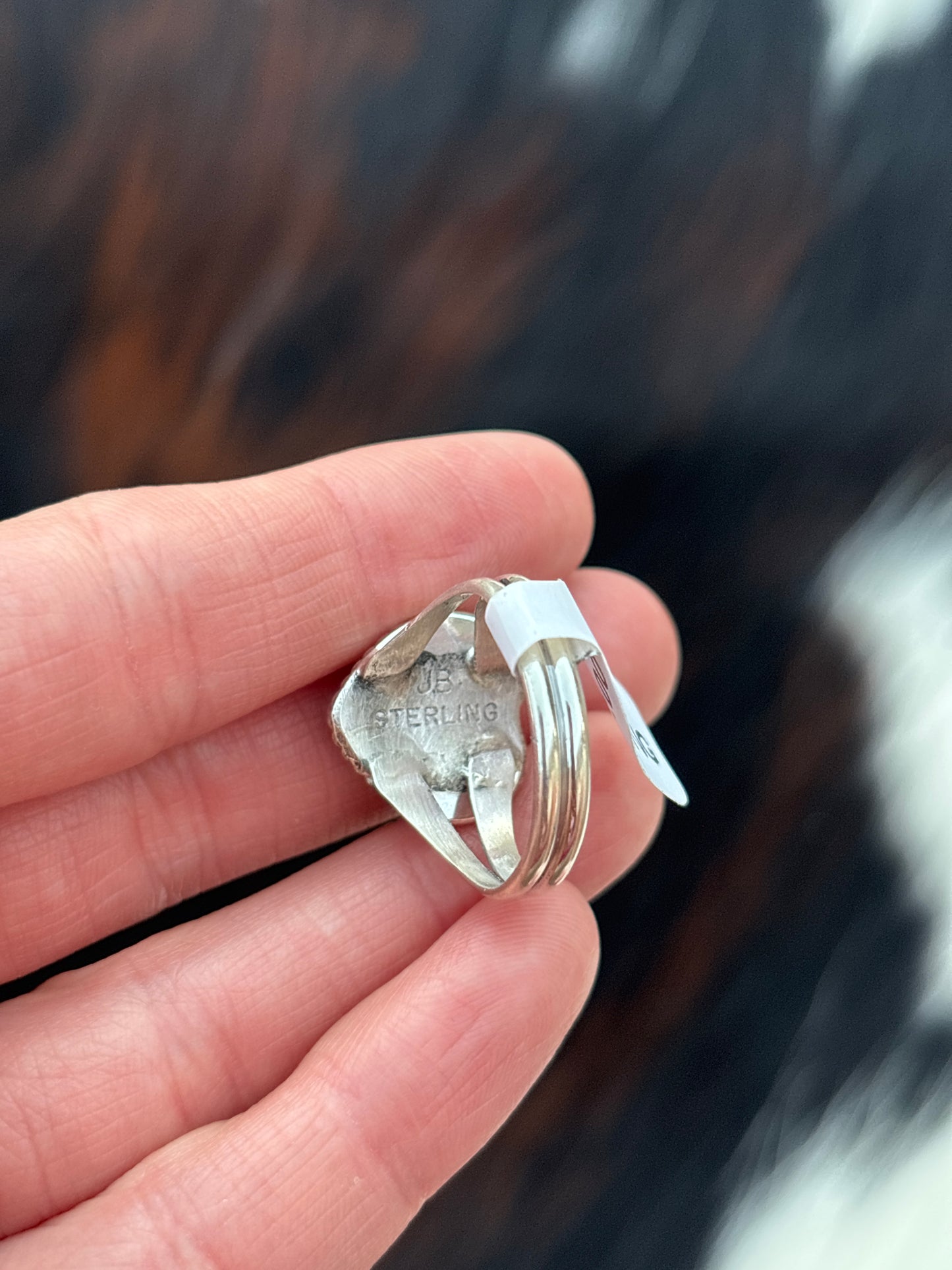 Native American, Hand-Made, Turquoise & Sterling Silver Heart Ring
