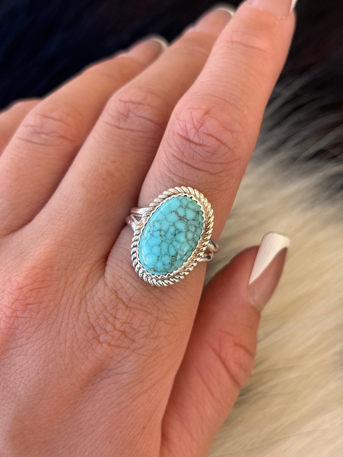 Native American, Hand-Made, Turquoise & Sterling Silver Ring