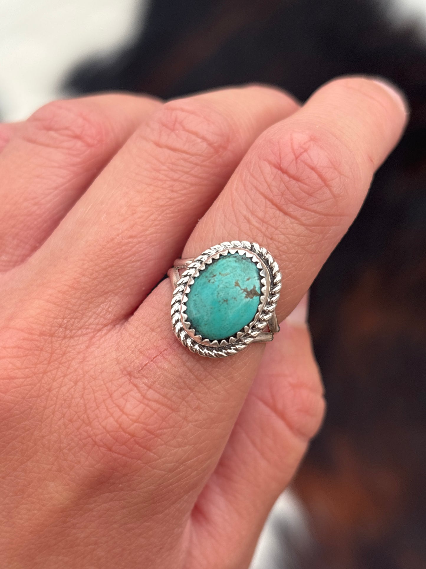 Native American, Hand-Made, Turquoise & Sterling Silver Ring