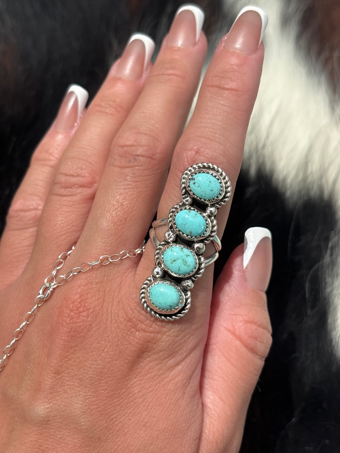 Native American, Hand-Made, Turquoise & Sterling Silver Ring