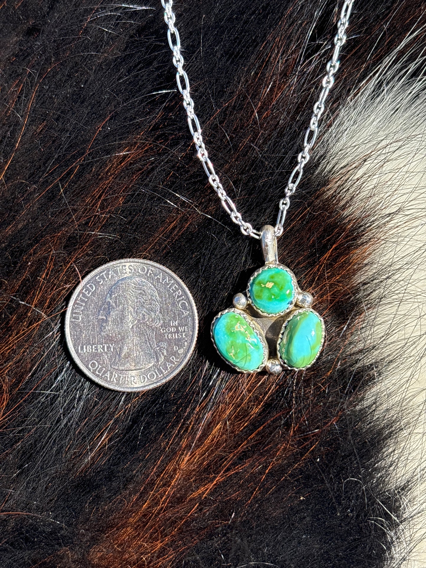Native American, Hand-Made, Sierra Bella Turquoise & Sterling Silver Necklace