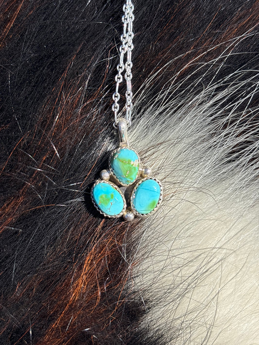 Native American, Hand-Made, Sierra Bella Turquoise & Sterling Silver Necklace