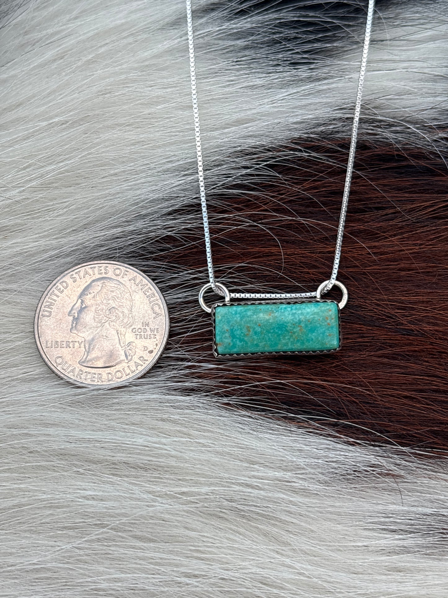 Native American, Hand-Made, Turquoise & Sterling Silver Necklace