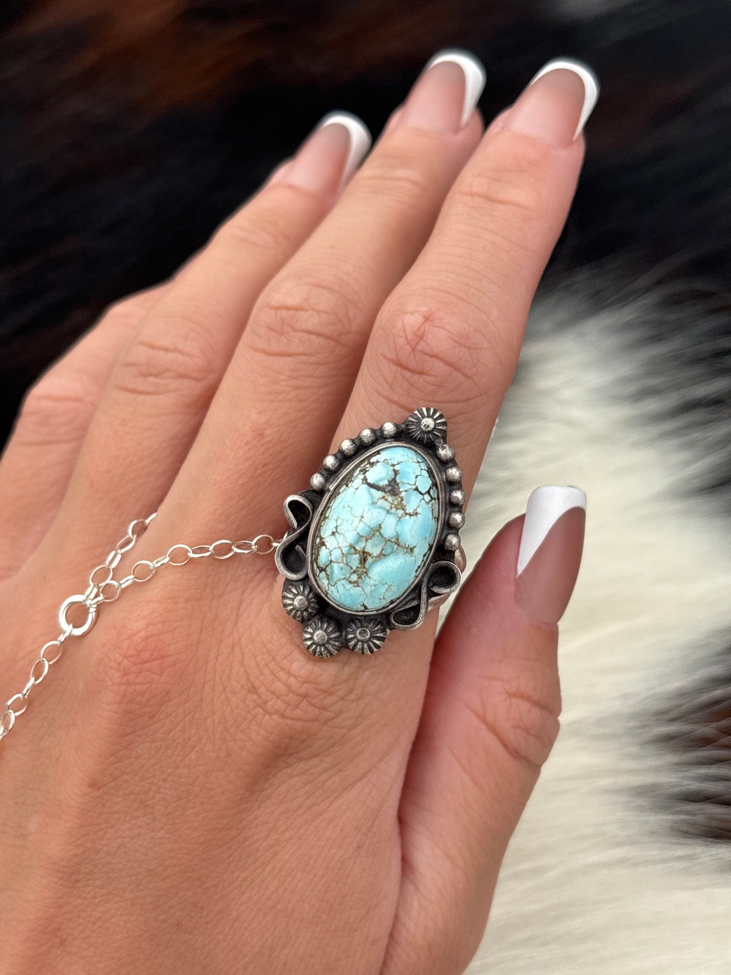 Native American, Hand-Made, GH Turquoise & Sterling Silver Ring