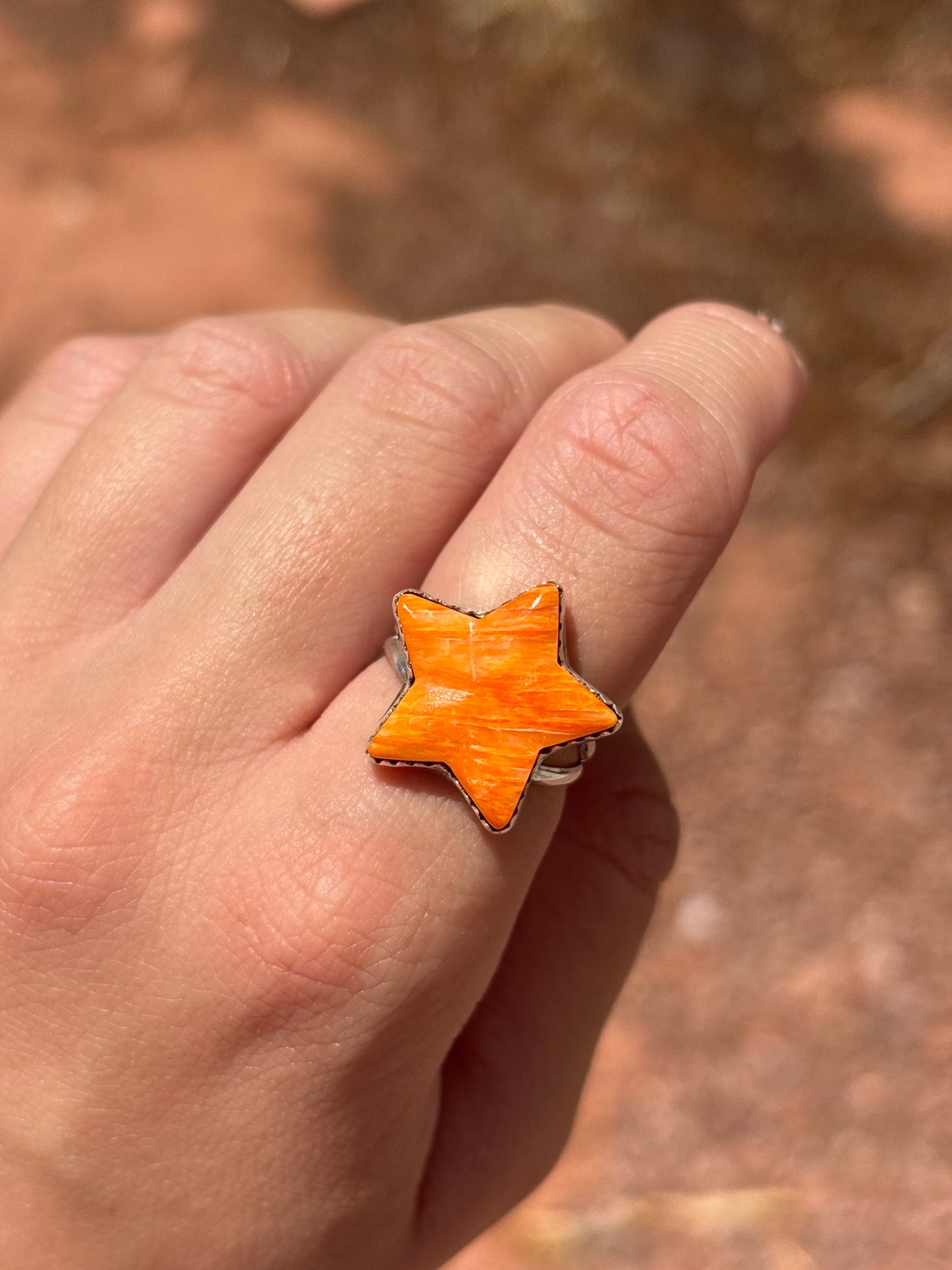 Native American, Hand-Made, Spiny Oyster & Sterling Silver Ring