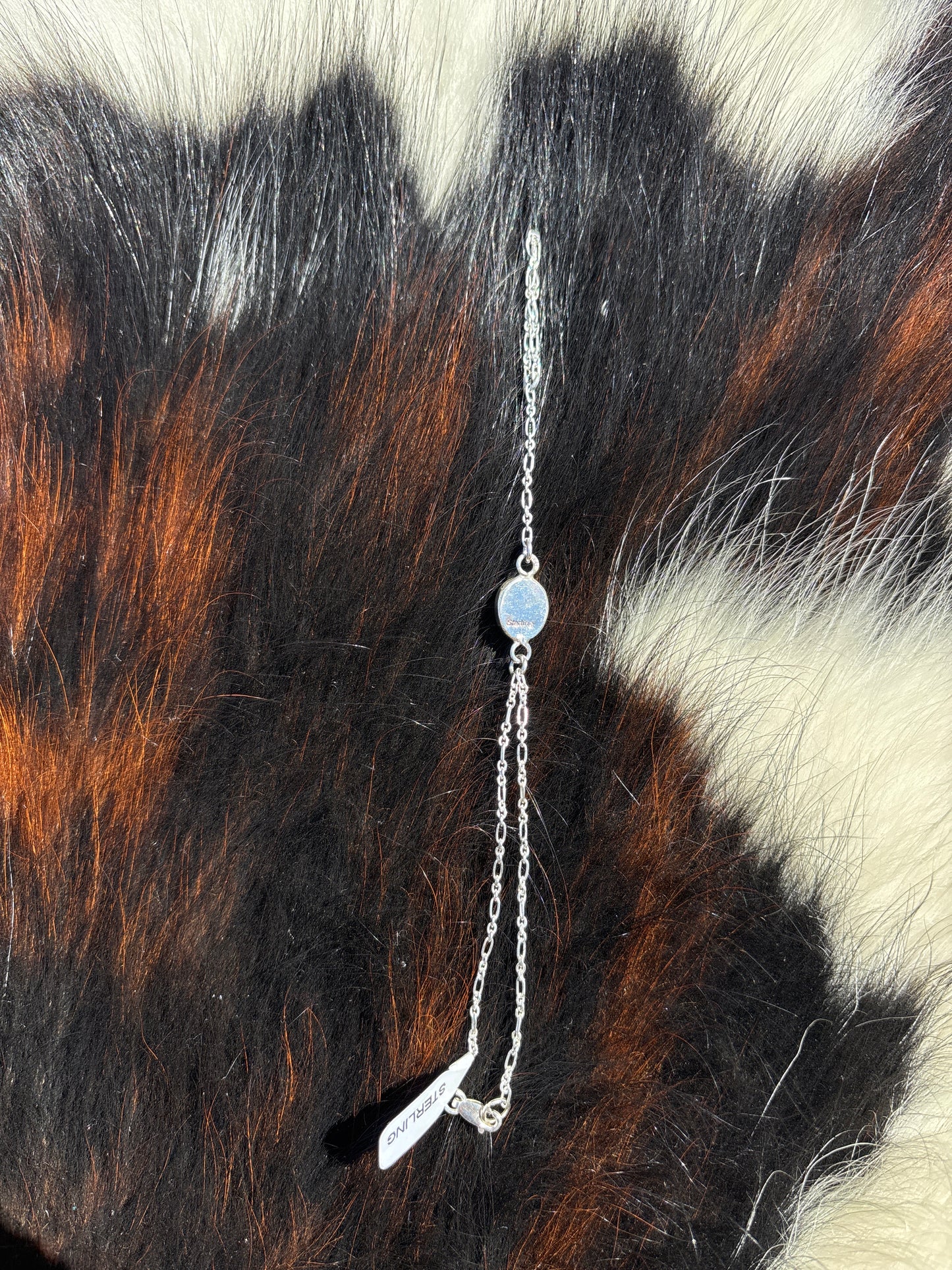 Native American, Handmade, Turquoise & Sterling Silver Hand Chain #6