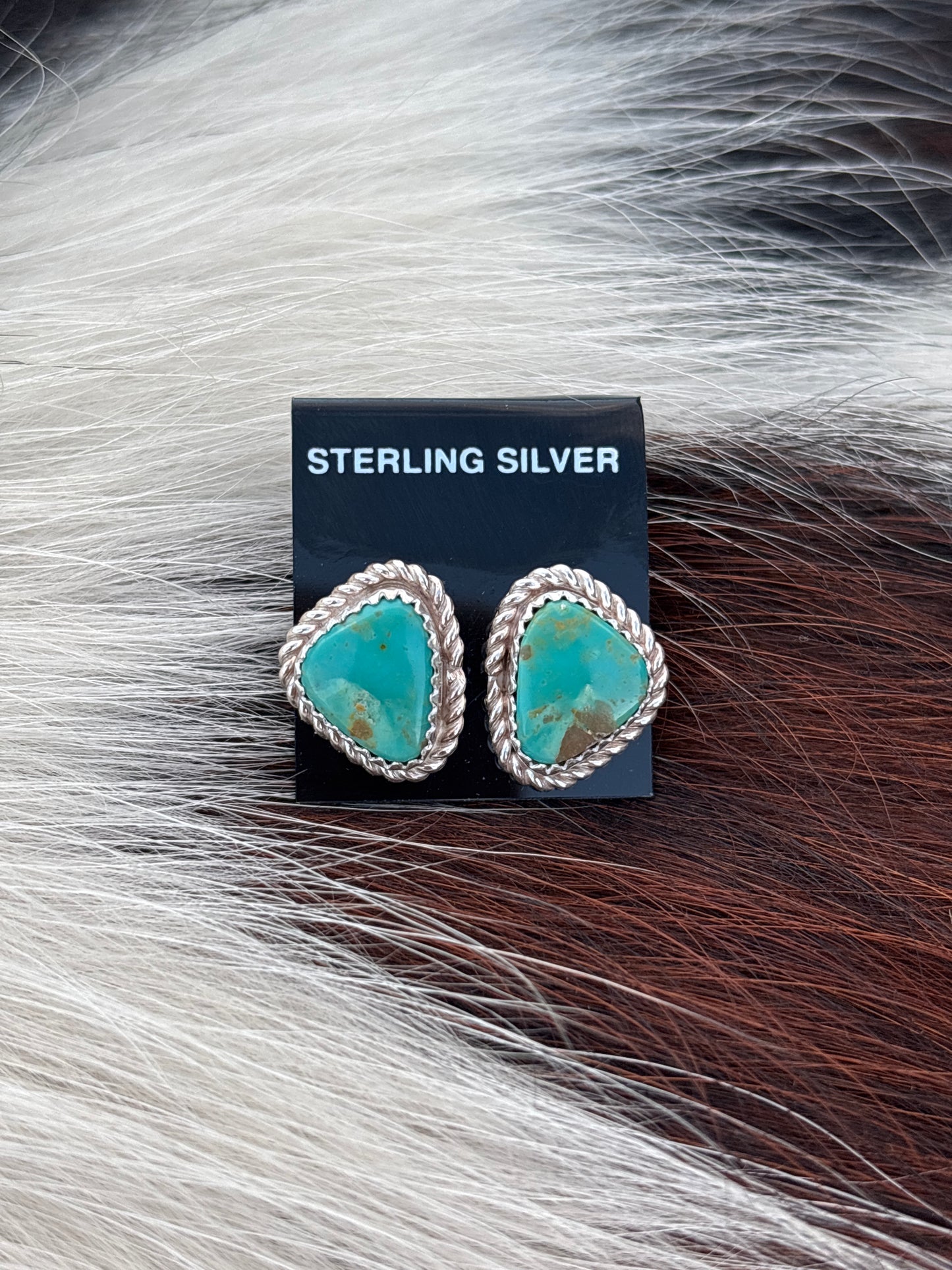 Native Made, Turquoise & Sterling Silver Earrings