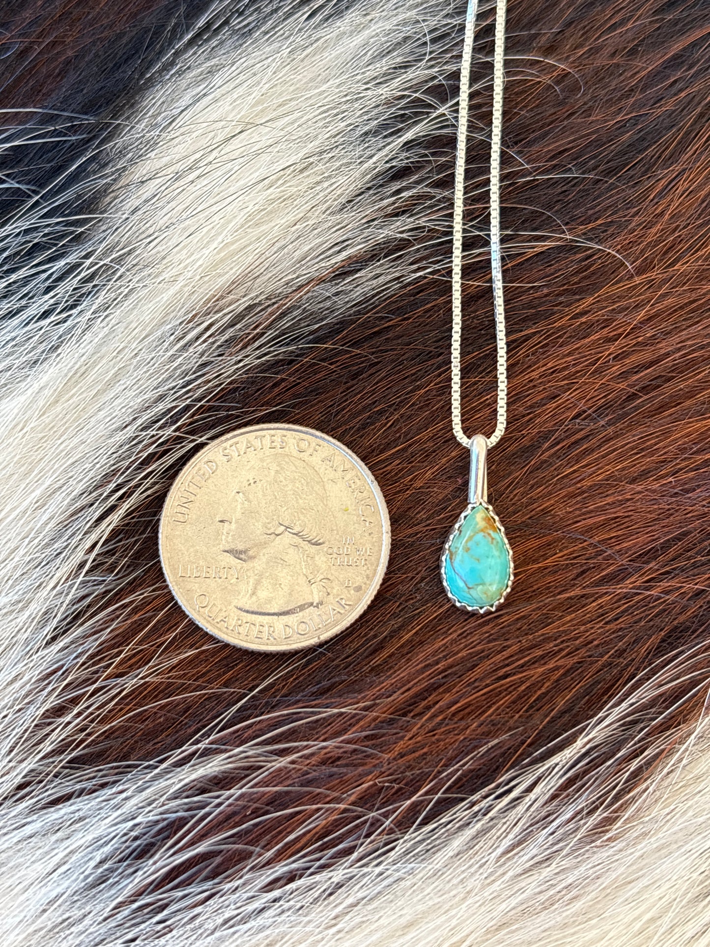 Native American, Hand-Made, Turquoise & Sterling Silver Necklace #1