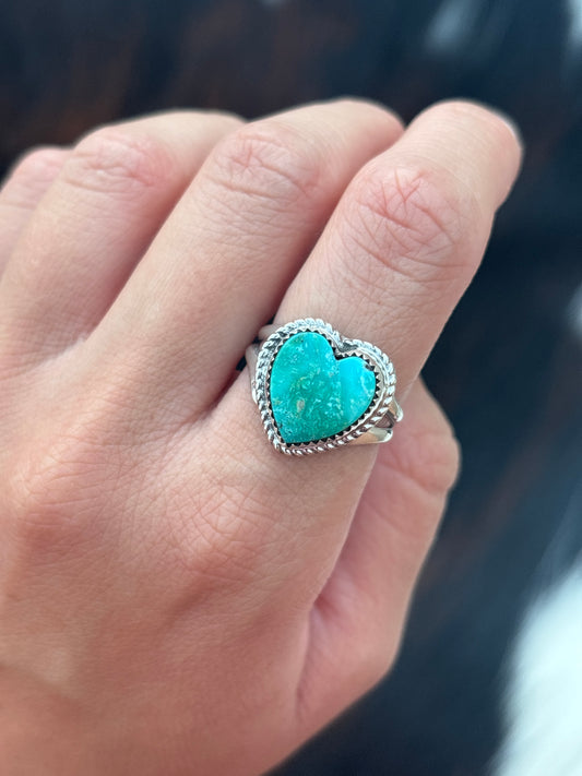Native American, Hand-Made, Turquoise & Sterling Silver Ring