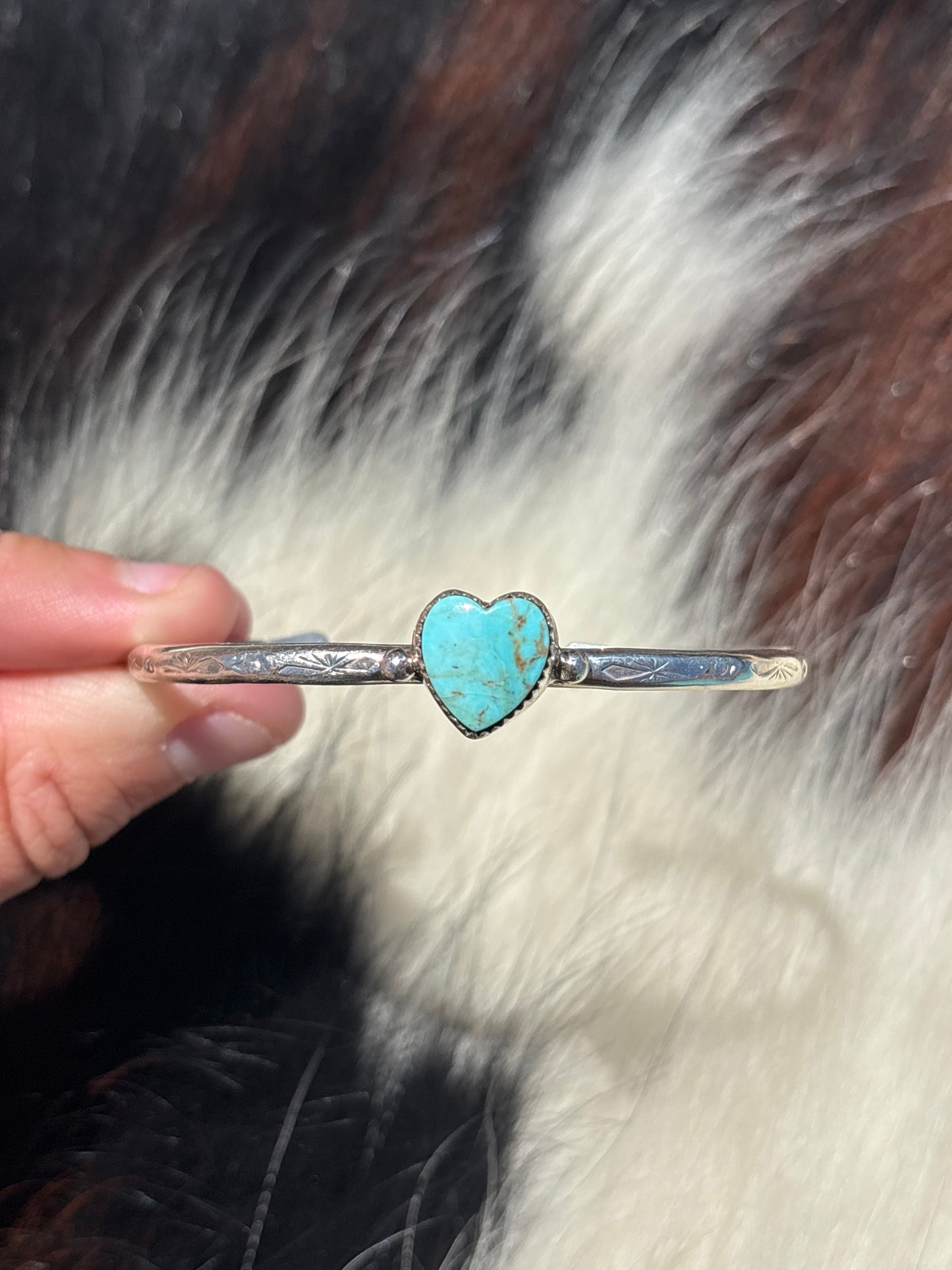 Native American, Handmade, Turquoise & Sterling Silver Cuff