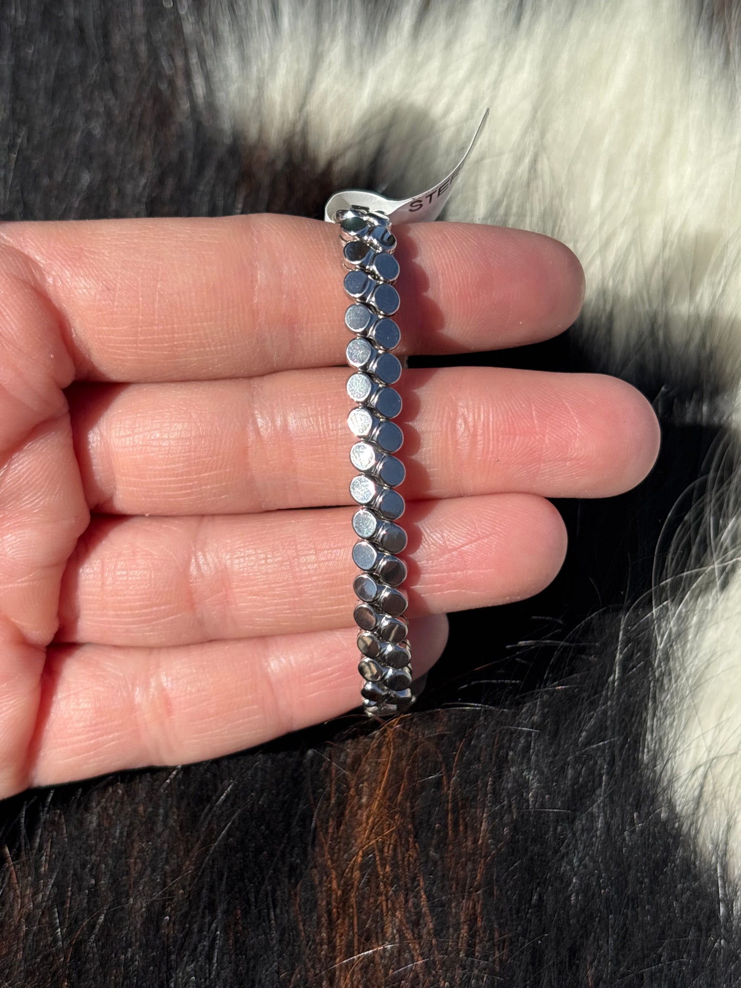 Vintage Native American, Handmade, M.O.P & Sterling Silver Watch