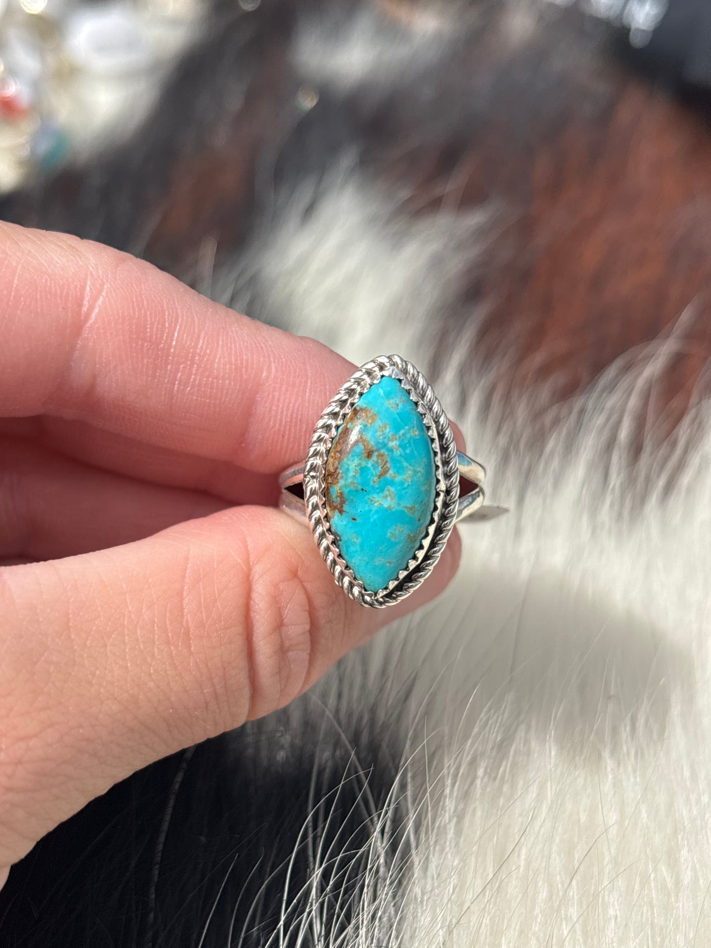 Native American, Hand-Made, Turquoise & Sterling Silver Ring
