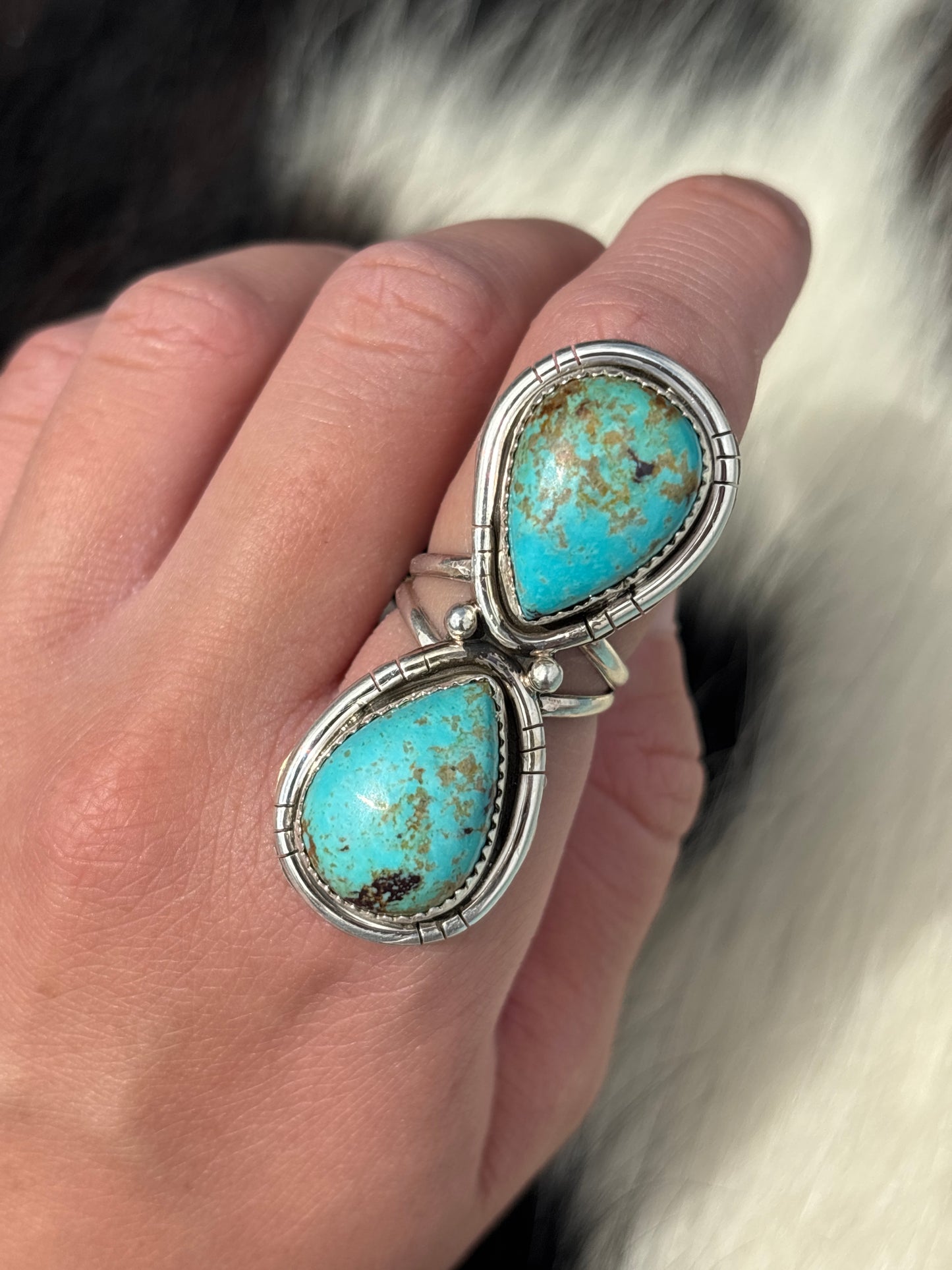 Native American, Hand-Made, Turquoise & Sterling Silver Ring