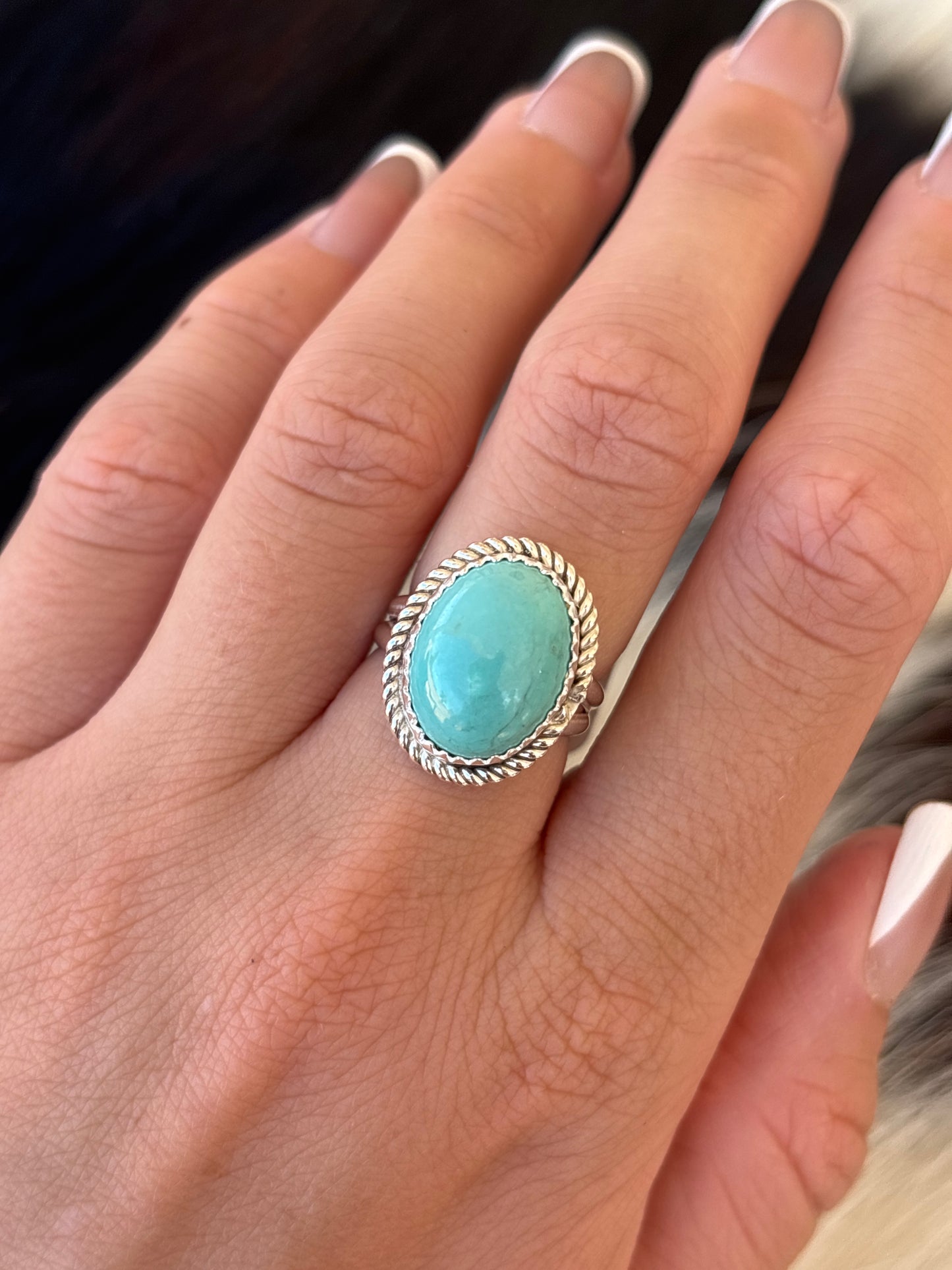 Native American, Hand-Made, Turquoise & Sterling Silver Ring