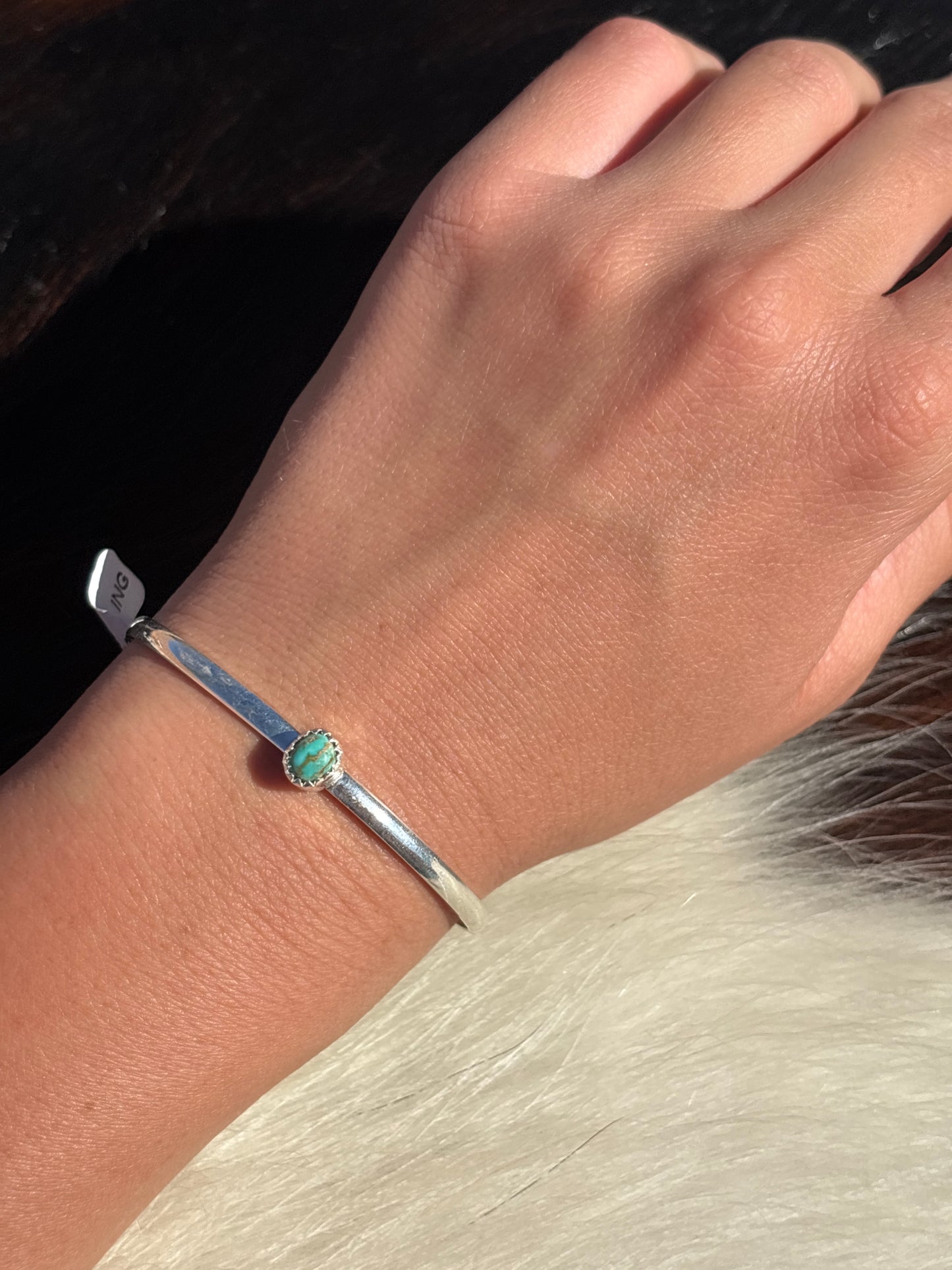 Native American, Handmade, Turquoise & Sterling Silver Cuff