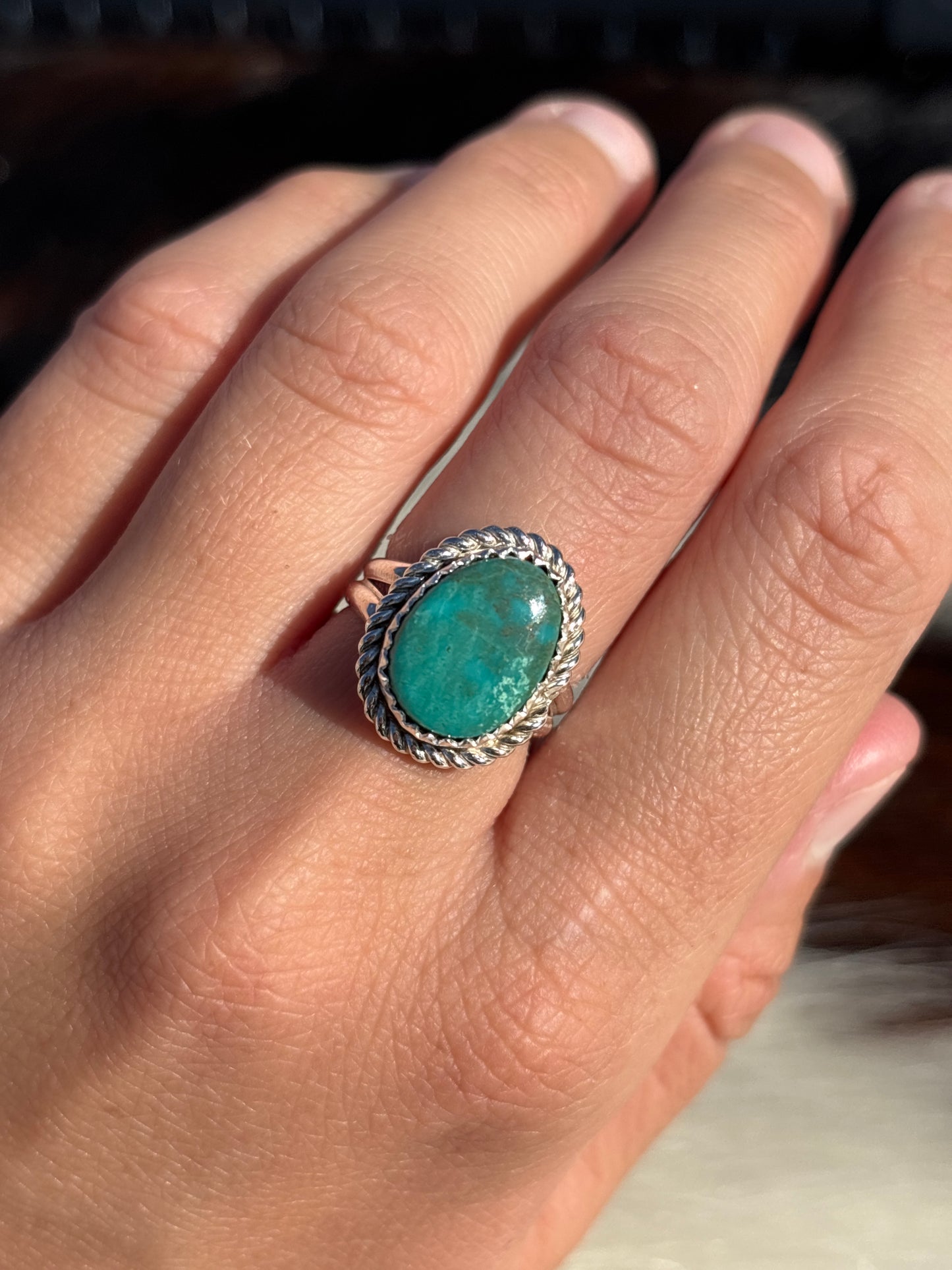Native American, Hand-Made, Turquoise & Sterling Silver Ring