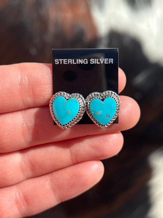 Native Made, Turquoise & Sterling Silver Earrings