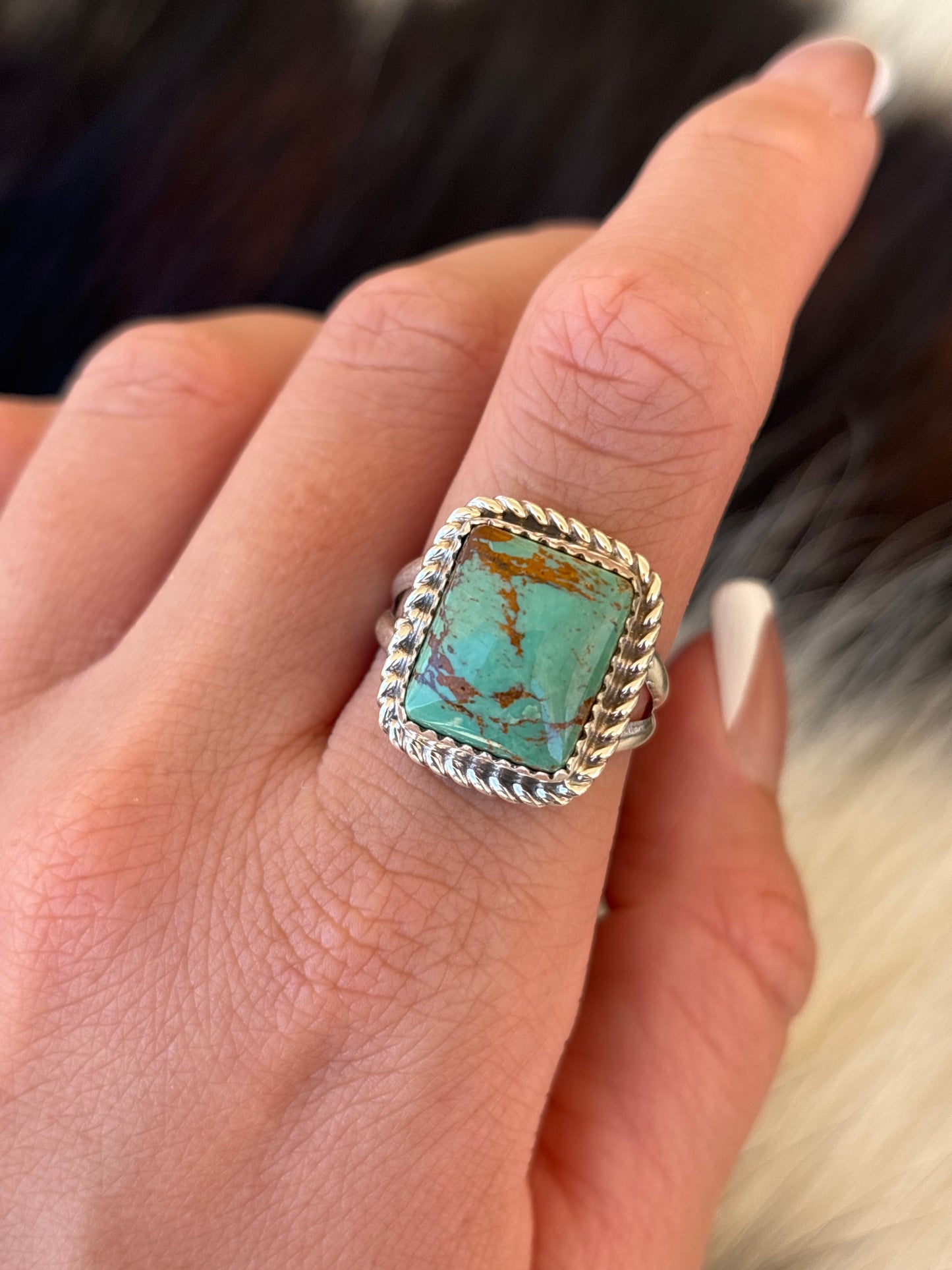 Native American, Hand-Made, Turquoise & Sterling Silver Ring