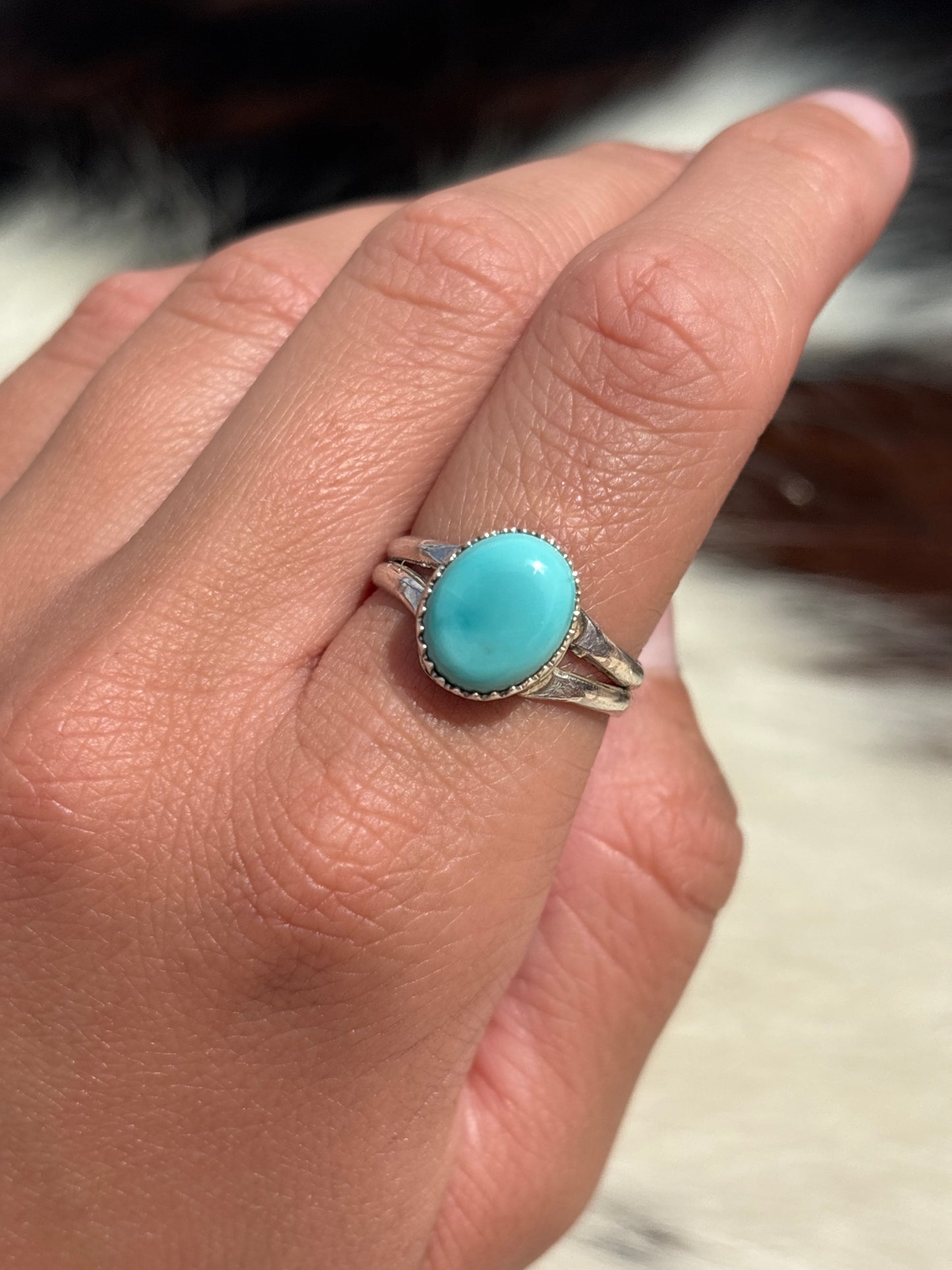 Native American, Hand-Made, Turquoise & Sterling Silver Ring