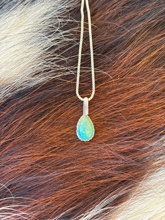 Native American, Hand-Made, Turquoise & Sterling Silver Necklace #3