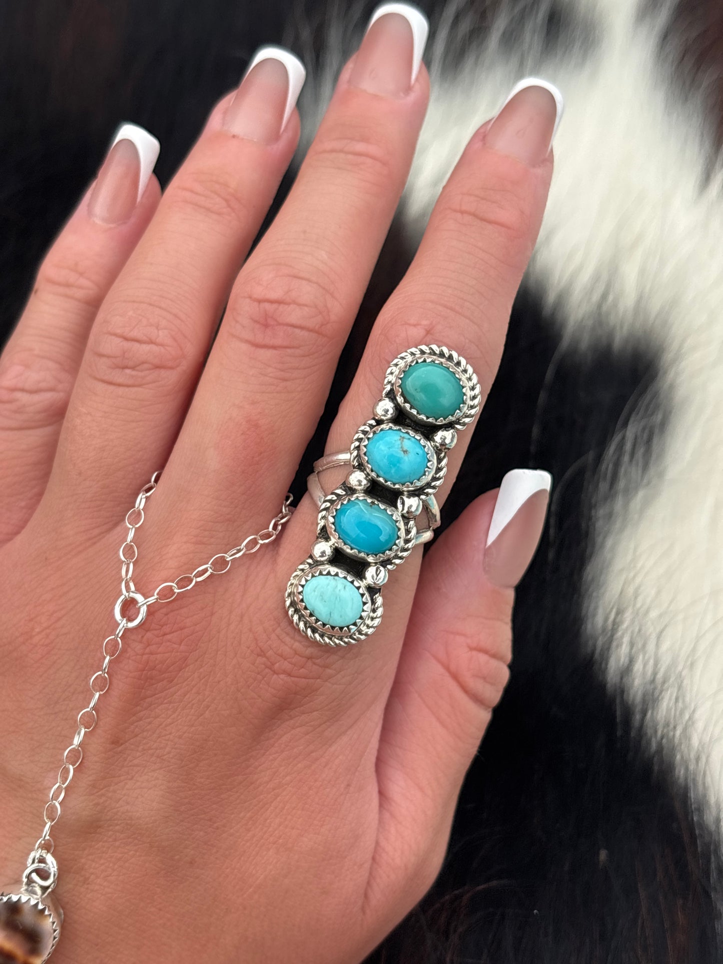 Native American, Hand-Made, Turquoise & Sterling Silver Ring
