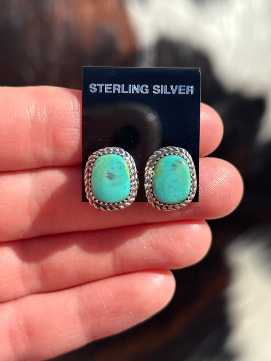 Native Made, Turquoise & Sterling Silver Earrings