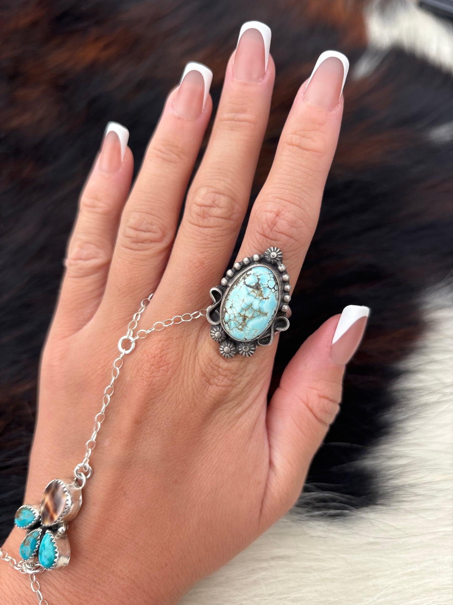 Native American, Hand-Made, GH Turquoise & Sterling Silver Ring