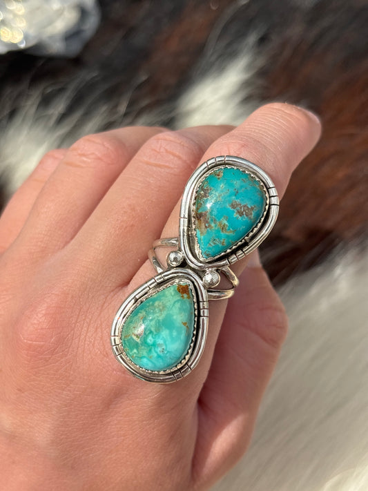 Native American, Hand-Made, Turquoise & Sterling Silver Ring