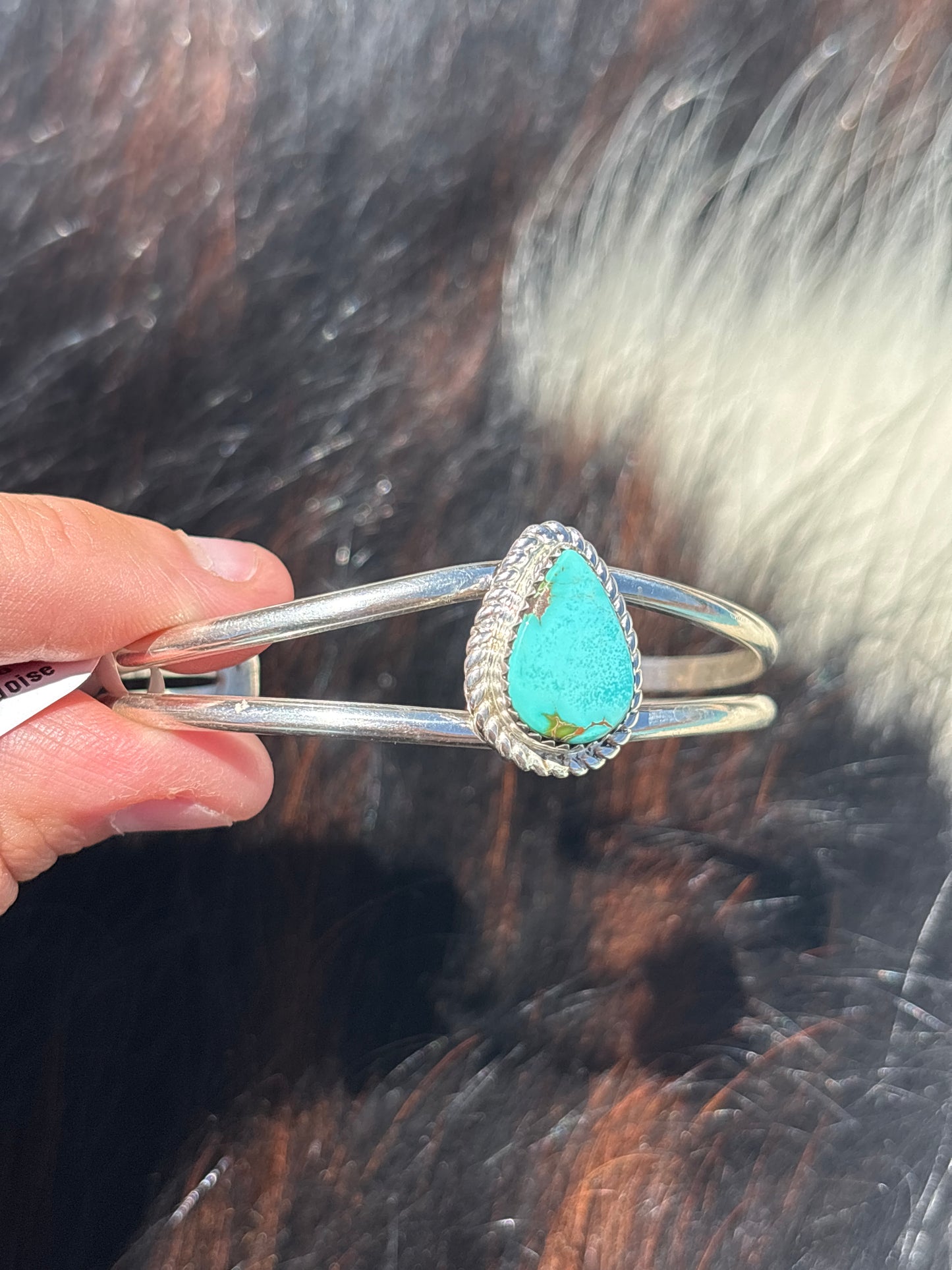 Native American, Handmade, Turquoise & Sterling Silver Cuff