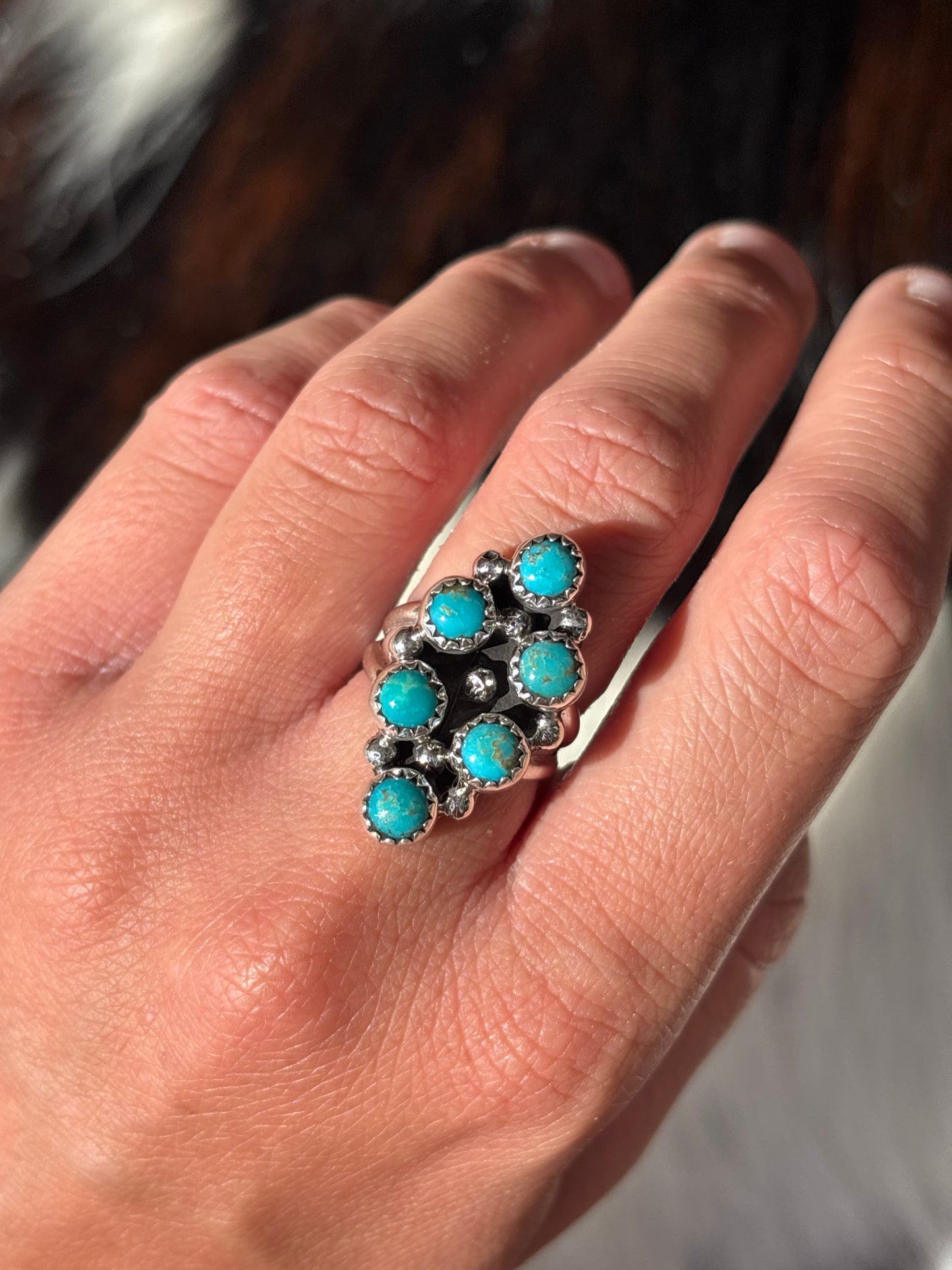 Native American, Hand-Made, Turquoise & Sterling Silver Ring