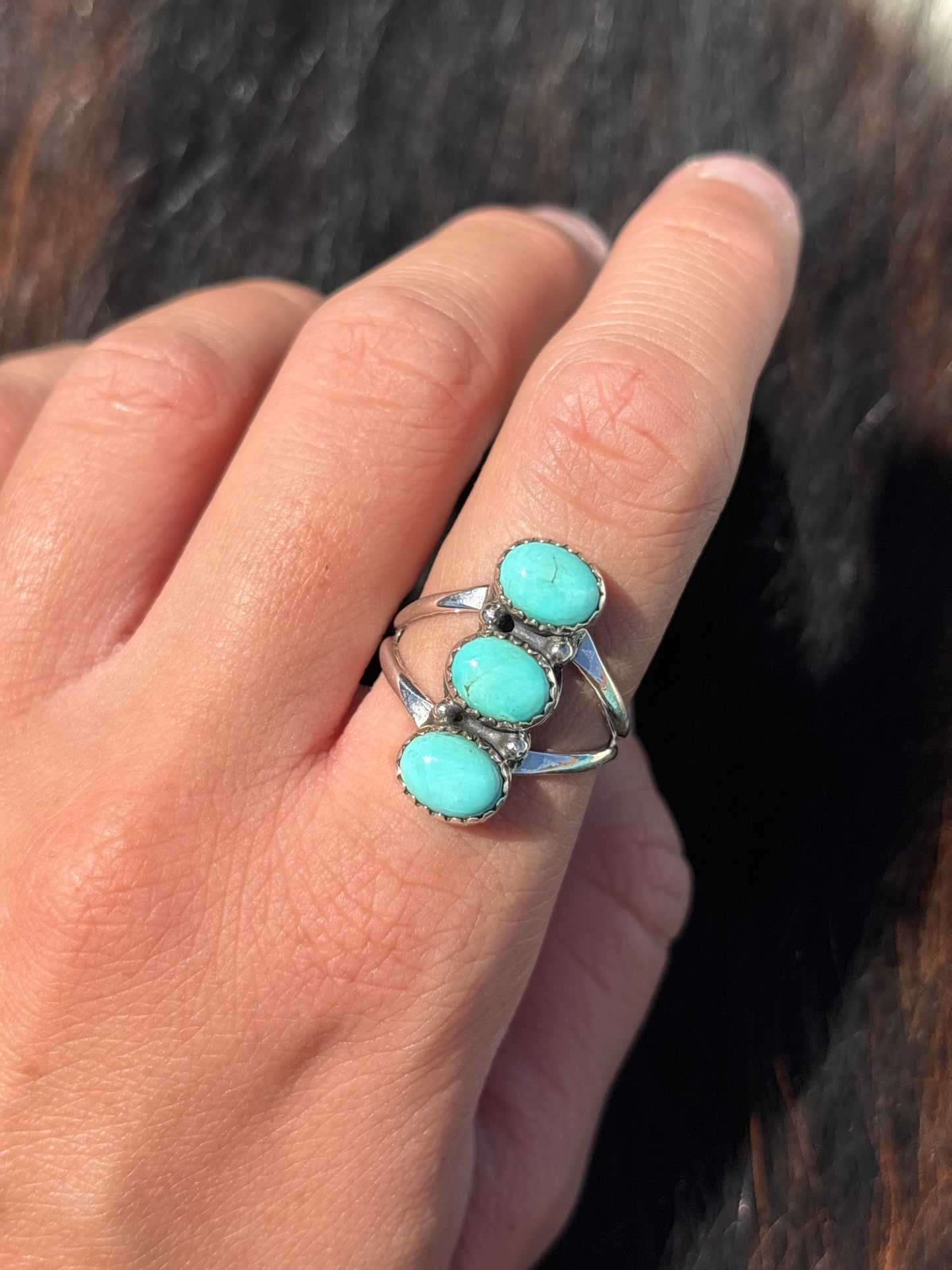 Native American, Hand-Made, Turquoise & Sterling Silver Ring