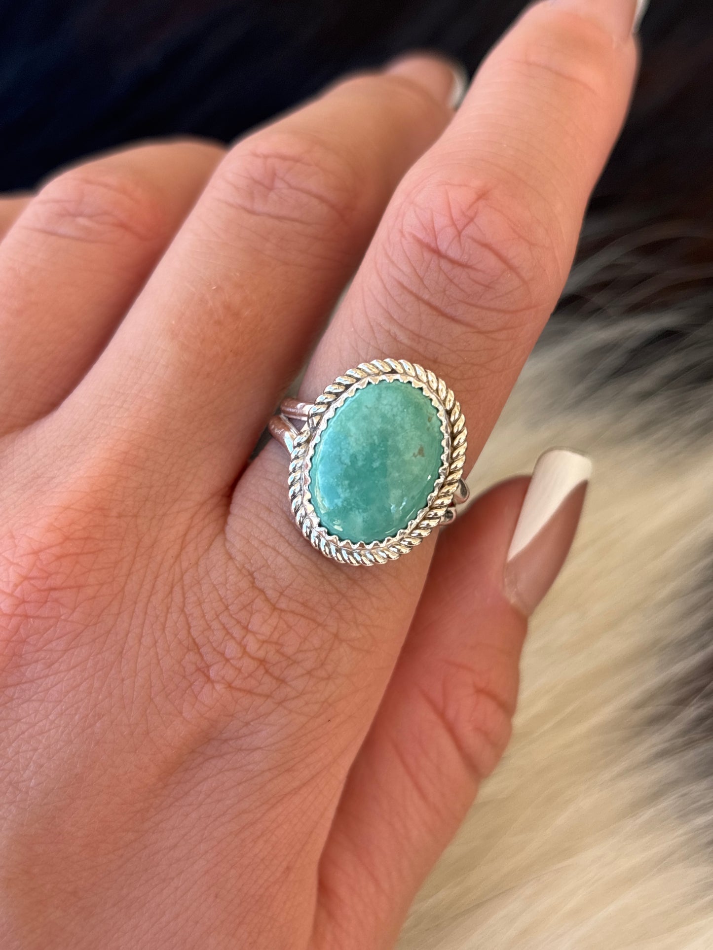Native American, Hand-Made, Turquoise & Sterling Silver Ring