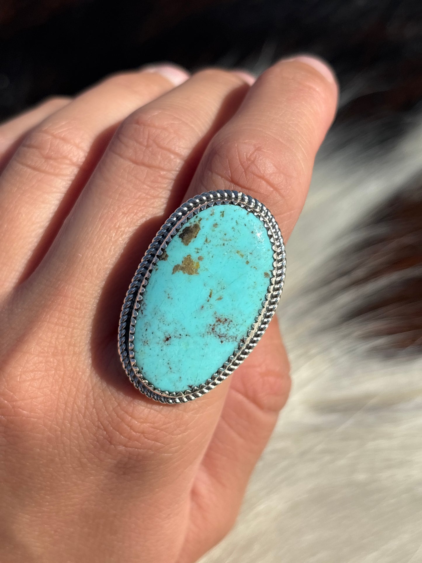 Native American, Hand-Made, Turquoise & Sterling Silver Ring