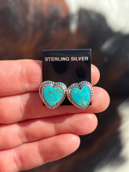 Native Made, Turquoise & Sterling Silver Earrings
