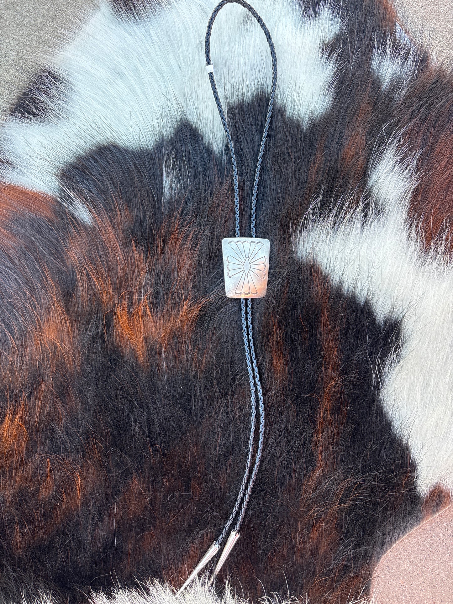 Native American, Hand-Made, Sterling Silver Bolo Tie