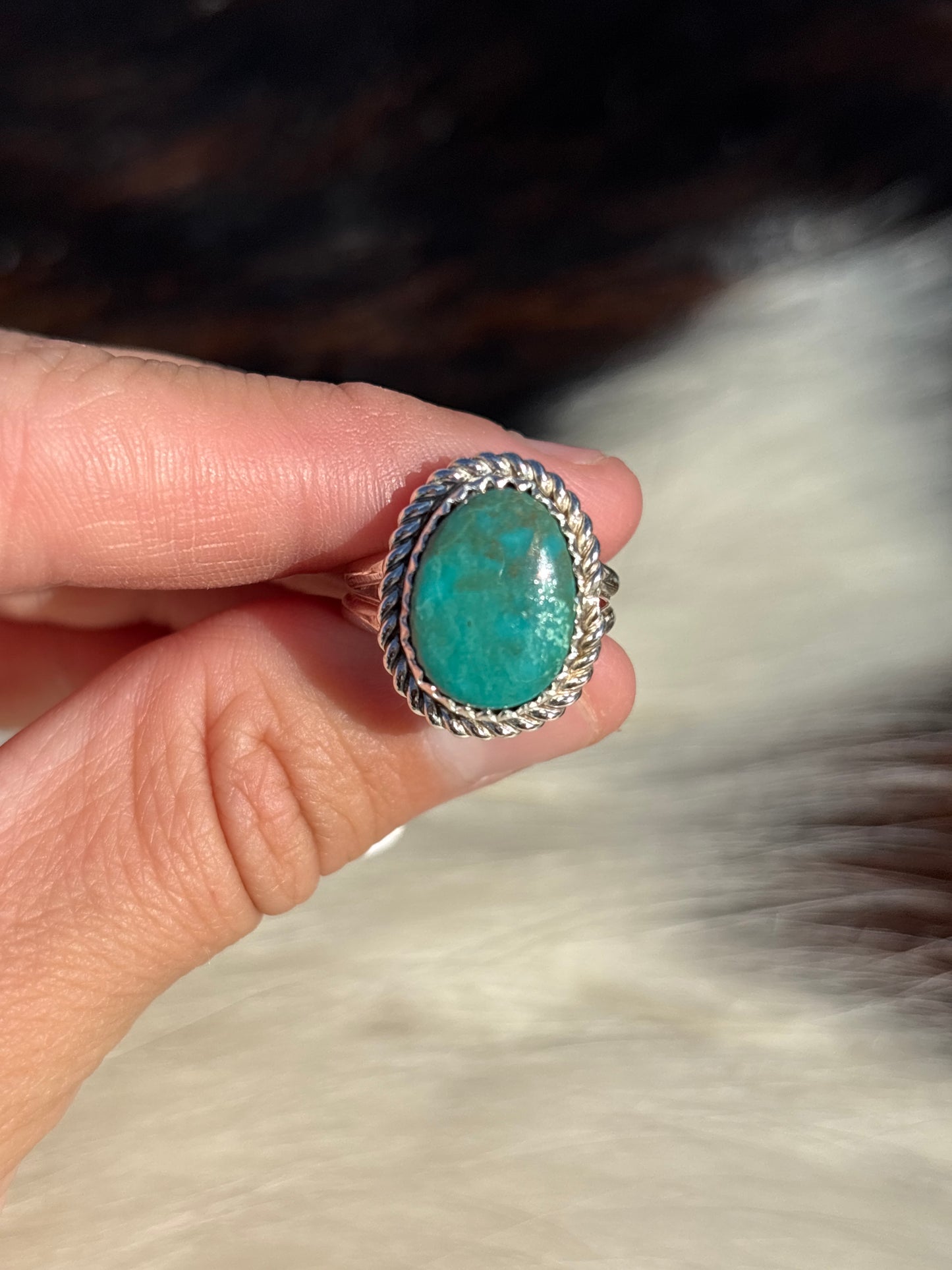 Native American, Hand-Made, Turquoise & Sterling Silver Ring