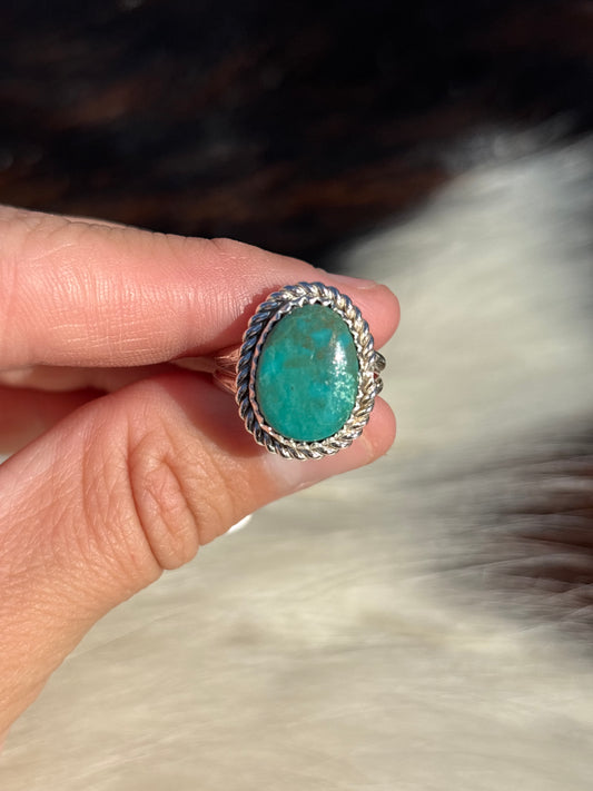Native American, Hand-Made, Turquoise & Sterling Silver Ring
