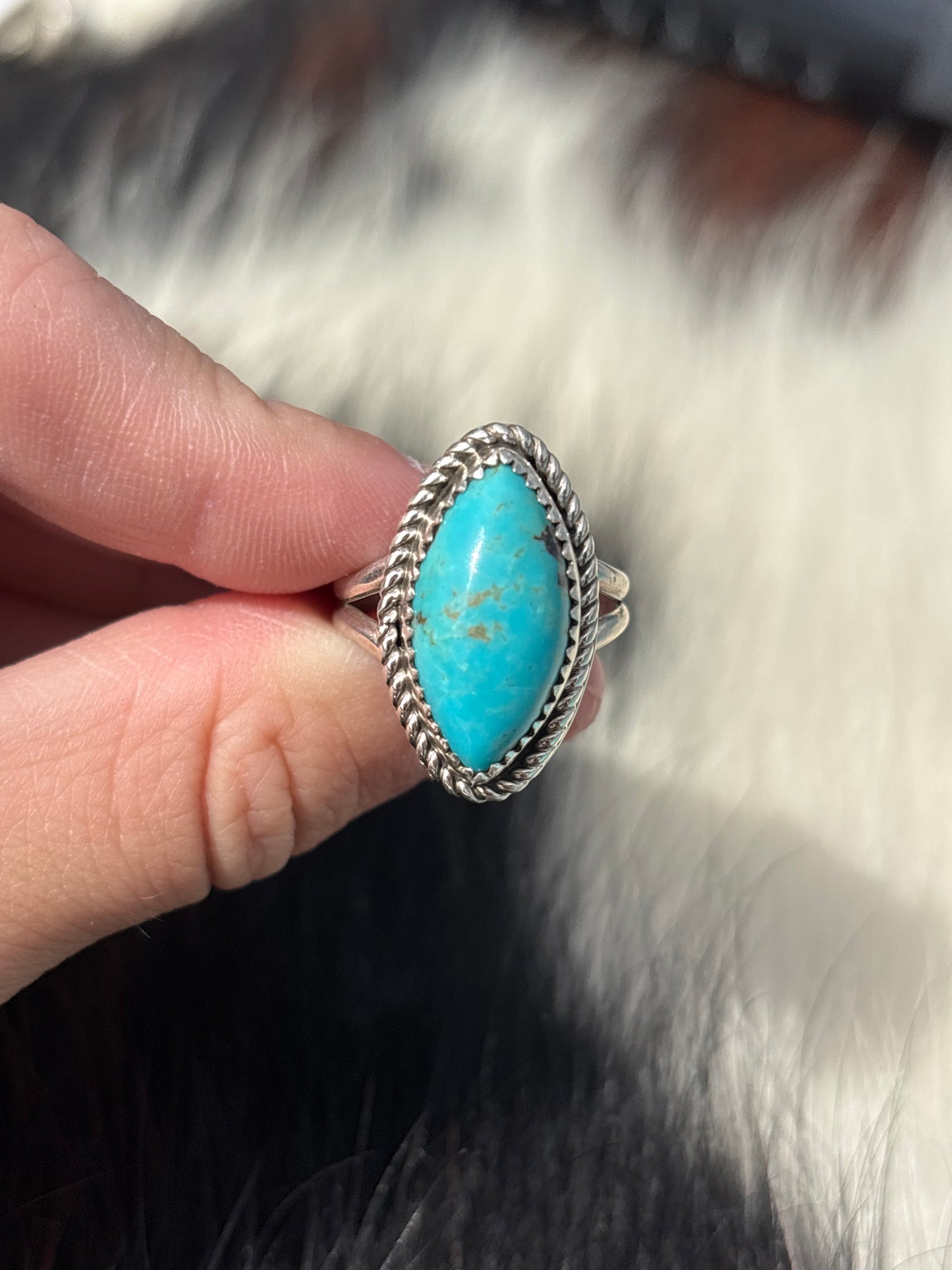 Native American, Hand-Made, Turquoise & Sterling Silver Ring