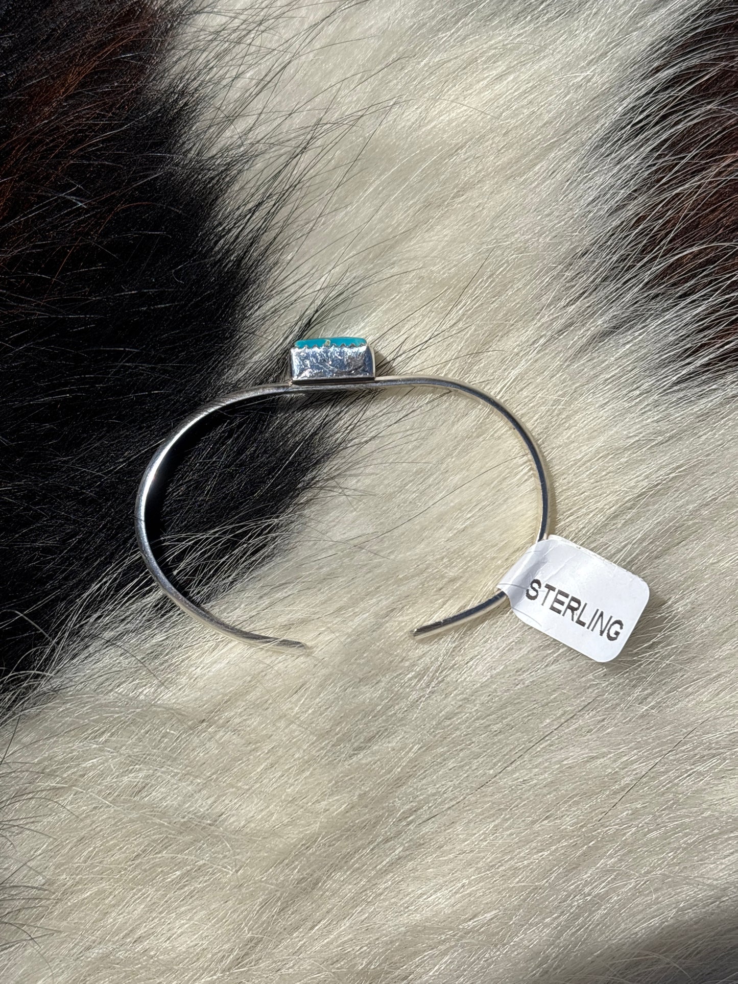 Native American, Handmade, Turquoise & Sterling Silver Cuff