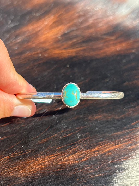 Native American, Handmade, Turquoise & Sterling Silver Cuff