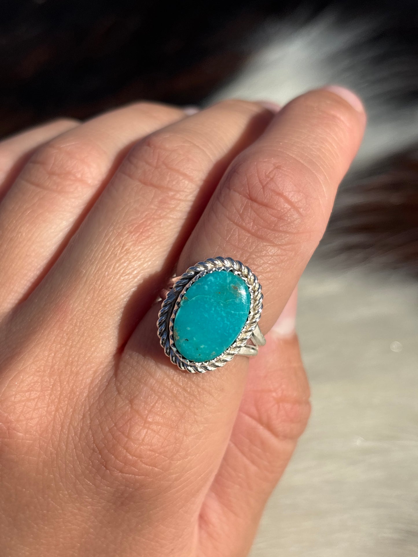 Native American, Hand-Made, Turquoise & Sterling Silver Ring