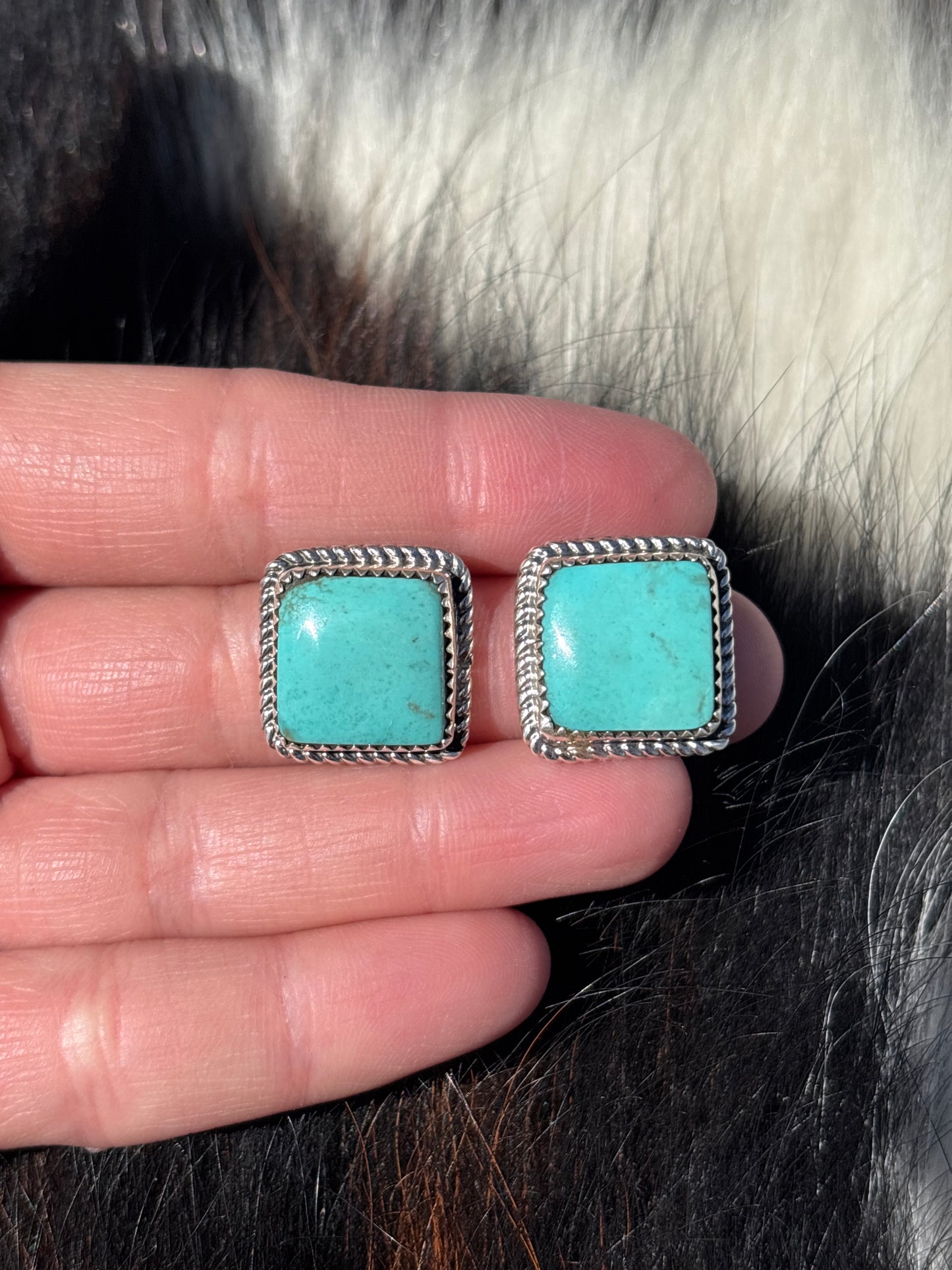 Native Made, Turquoise & Sterling Silver Earrings