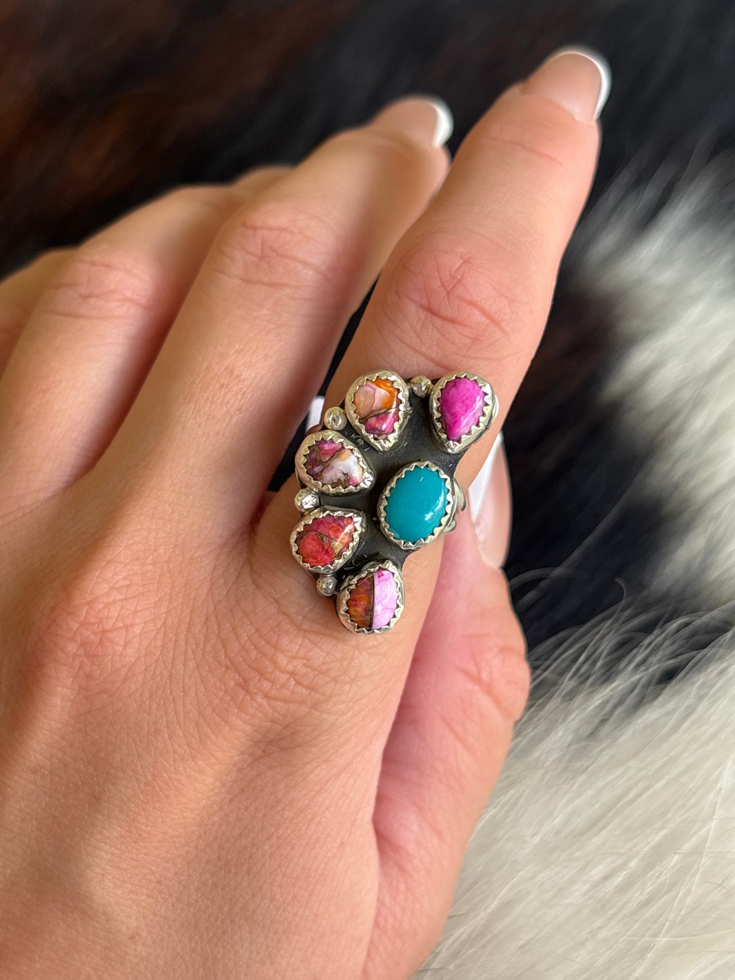 Native American, Hand-Made, Mojave, Turquoise & Sterling Silver Ring