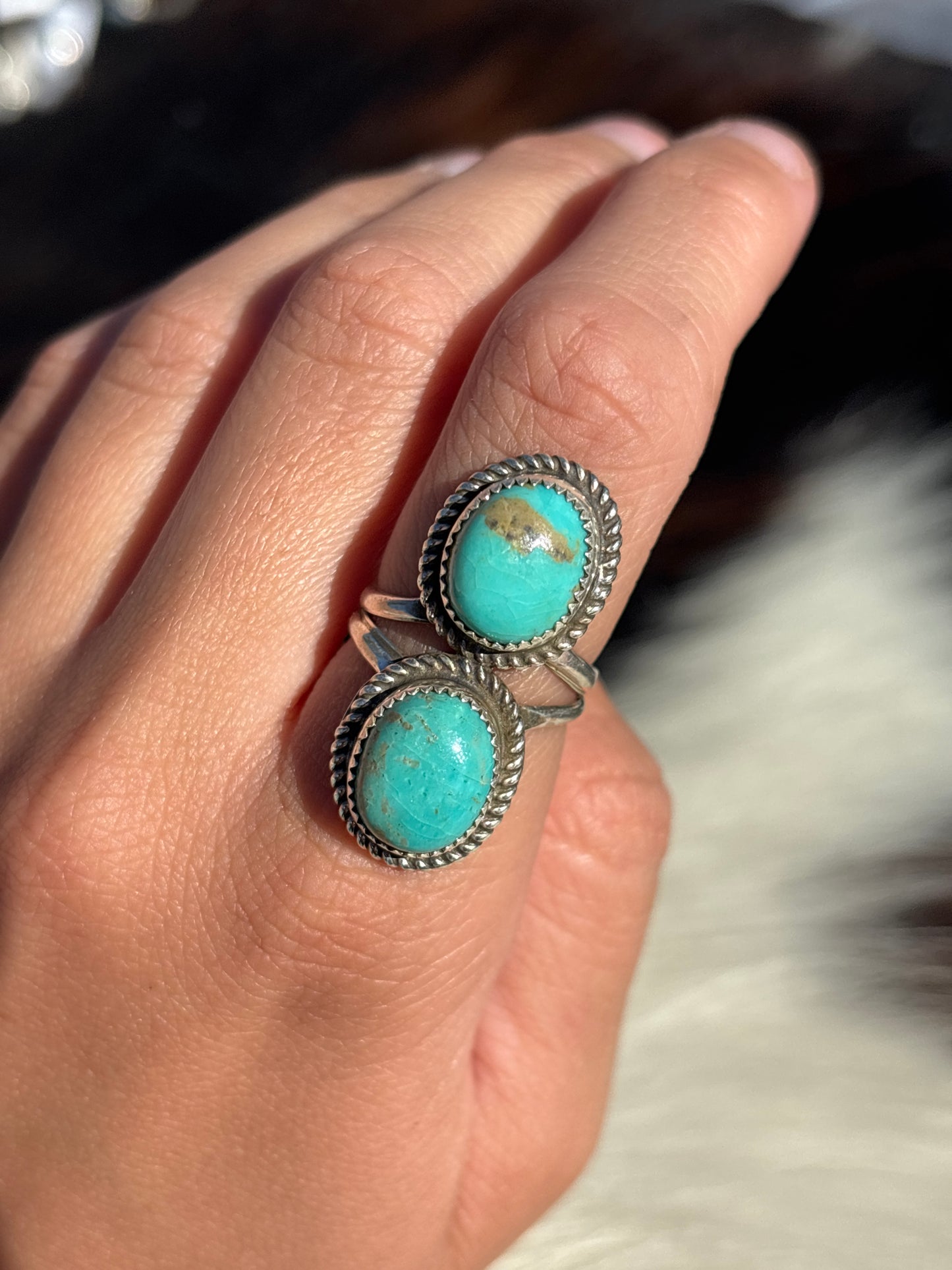 Native American, Hand-Made, Turquoise & Sterling Silver Ring