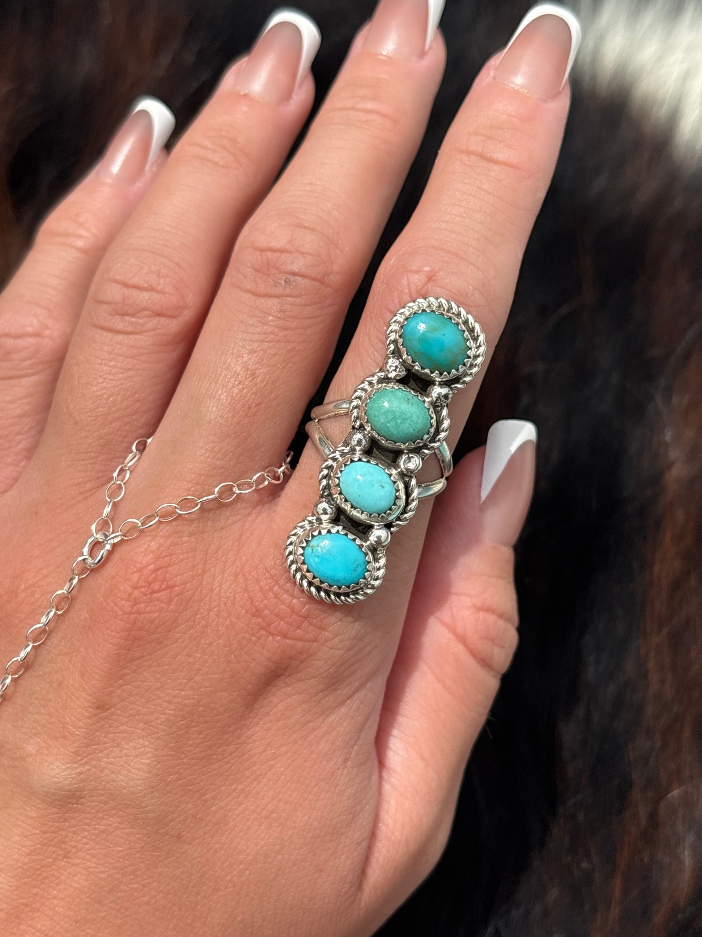 Native American, Hand-Made, Turquoise & Sterling Silver Ring