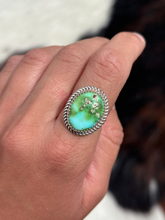 Native American, Hand-Made, Sierra Bella Turquoise & Sterling Silver Ring