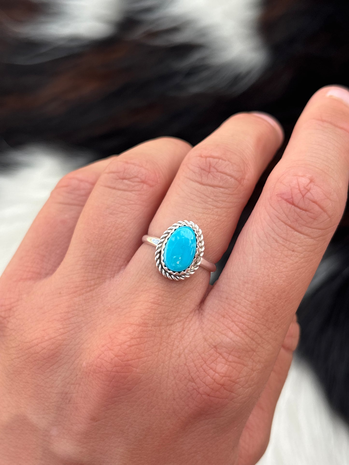 Native American, Hand-Made, Turquoise & Sterling Silver Ring