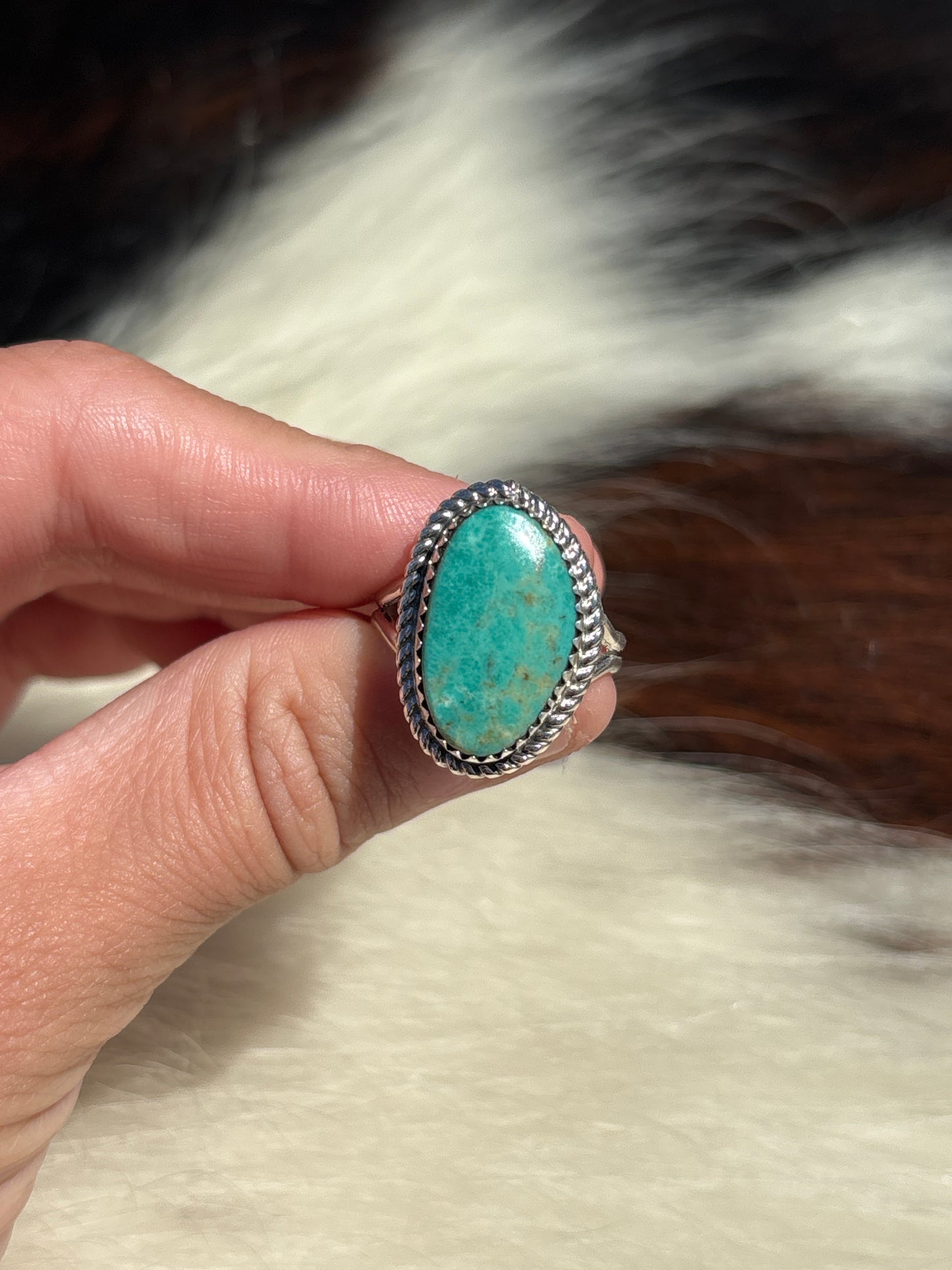 Native American, Hand-Made, Turquoise & Sterling Silver Ring